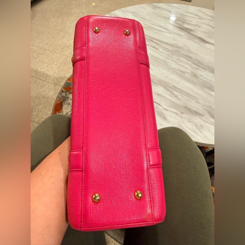 MCM Hot Pink Leather Dome Satchel with Matching Wallet - Picture 12 of 16